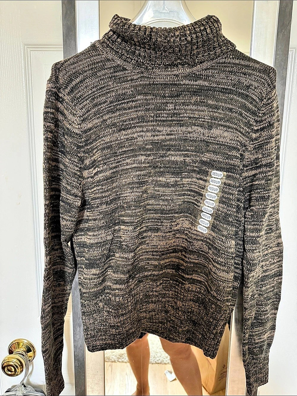 Pria Turtleneck Sweater in Brown & Black Size Medium